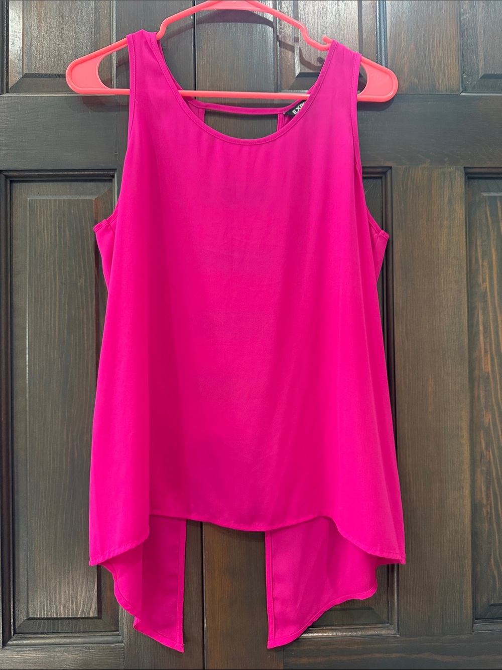 Express Fuchsia Sleeveless cut out back Tank express hot pink medium